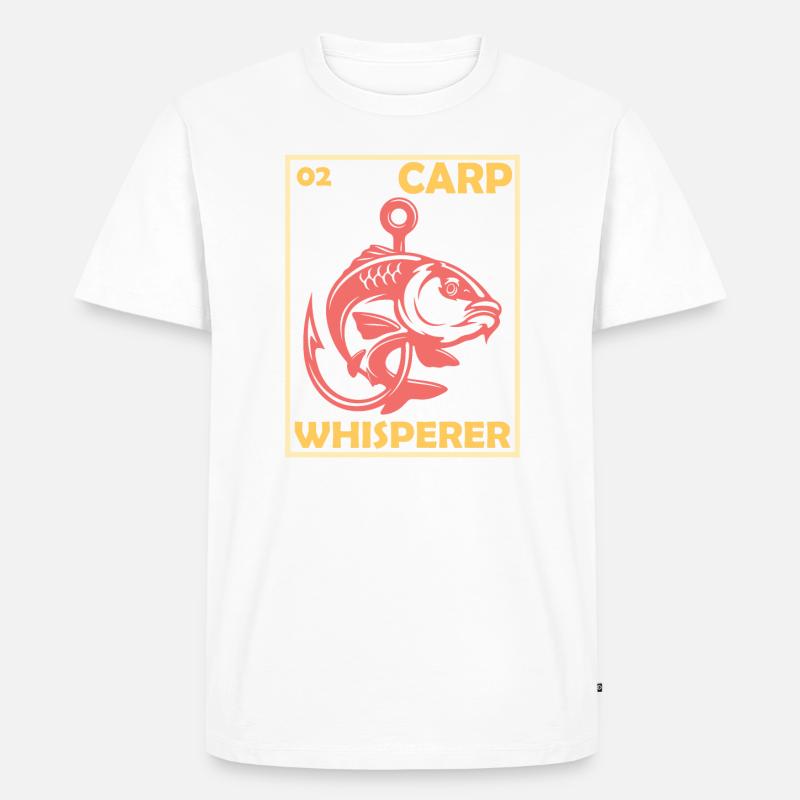 Carp Whisperer- Karpfen Flüsterer - Männer Premium Bio T-Shirt - Weiß