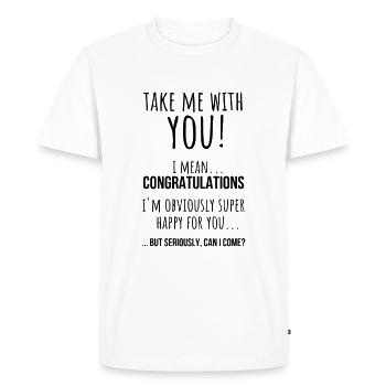Cadeau d’adieu pour les collègues, cadeaux d’adieu - T-shirt Premium bio Homme - blanc - Devant - Nico (187cm)