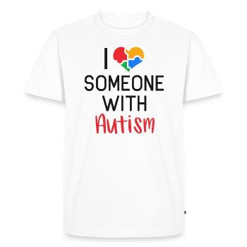 J'aime l'autisme autiste coeur puzzle fils fille - T-shirt Premium bio Homme - blanc - Devant - Nico (187cm)
