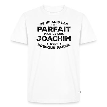 Joachim A name, an attitude Joachim Humor - Men's Premium Organic T-Shirt - white - Front - Nico (187cm)