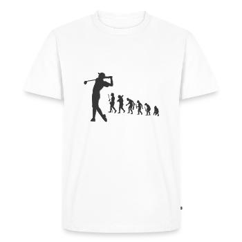 Evolution Golf Golfeur tee Evolution - T-shirt Premium bio Homme - blanc - Devant - Nico (187cm)