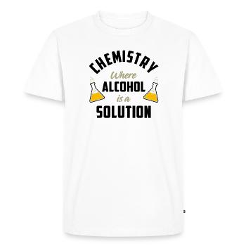 Chimie où l'alcool est une solution - T-shirt Premium bio Homme - blanc - Devant - Nico (187cm)