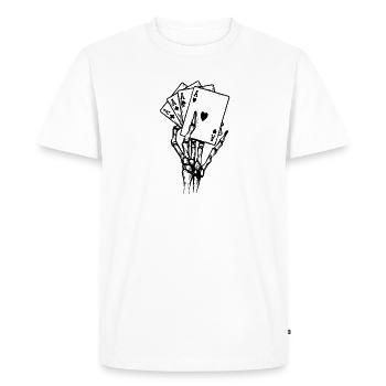 Cartes à main squelette poker - T-shirt Premium bio Homme - blanc - Devant - Nico (187cm)