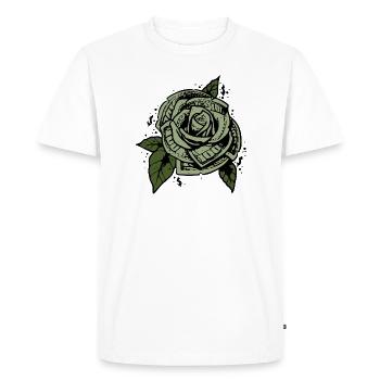 Fleur de billet d'argent dollar - T-shirt Premium bio Homme - blanc - Devant - Nico (187cm)