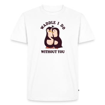 Penguin couple love heart - Men's Premium Organic T-Shirt - white - Front - Nico (187cm)