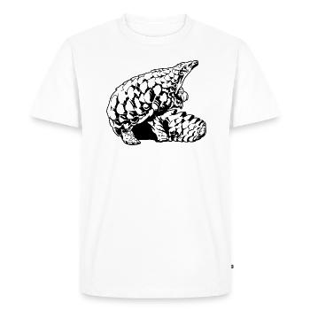 Cool Pangolin Sketch Graphic Wildlife Creature - Men's Premium Organic T-Shirt - white - Front - Nico (187cm)