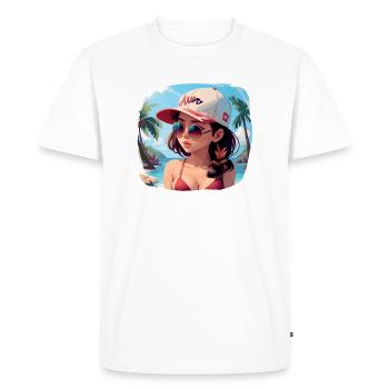 Fille asiatique en bikini - T-shirt Premium bio Homme - blanc - Devant - Nico (187cm)