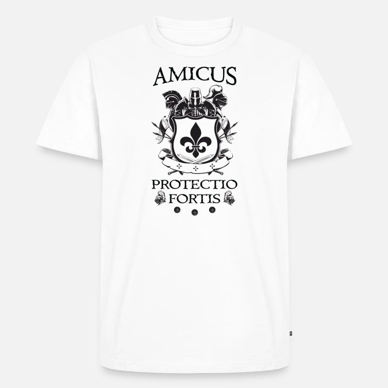 Amicus Protectio Fortis - Männer Premium Bio T-Shirt - Weiß