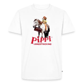 Pippi Longstocking Fifi Avec Petit Oncle - T-shirt Premium bio Homme - blanc - Devant - Nico (187cm)