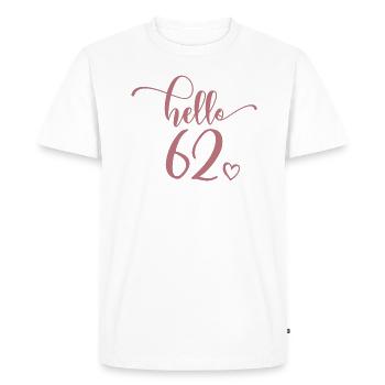 Hello 62 - Mignon cadeau de 62e anniversaire pour femmes - T-shirt Premium bio Homme - blanc - Devant - Nico (187cm)