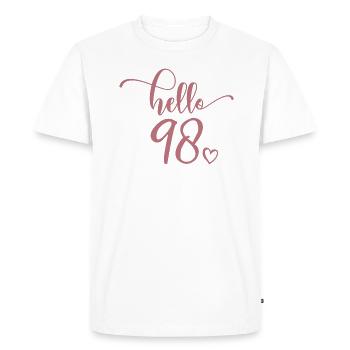 Hello 98 - Cute 98th Birthday Gift, 98 Years Old - Men's Premium Organic T-Shirt - white - Front - Nico (187cm)