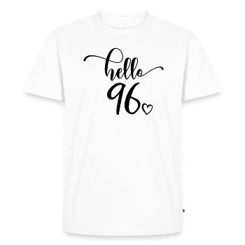 Hello 96 - Mignon cadeau de 96e anniversaire, 96 ans - T-shirt Premium bio Homme - blanc - Devant - Nico (187cm)