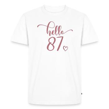 Hello 87th - Mignon cadeau de 87e anniversaire pour femmes - T-shirt Premium bio Homme - blanc - Devant - Nico (187cm)