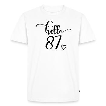 Hello 87th - Mignon cadeau de 87e anniversaire pour femmes - T-shirt Premium bio Homme - blanc - Devant - Nico (187cm)