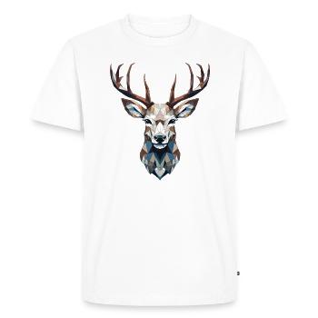 Deer Geometric - Men's Premium Organic T-Shirt - white - Front - Nico (187cm)