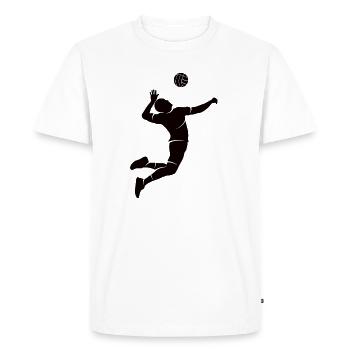 Volleyball Silhouette Volleyball Joueur de volleyball - T-shirt Premium bio Homme - blanc - Devant - Nico (187cm)