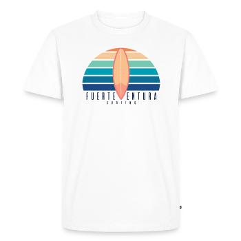 Fuerteventura Surf - T-shirt Premium bio Homme - blanc - Devant - Nico (187cm)