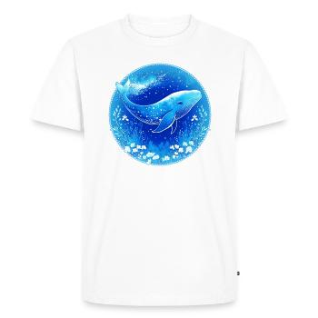 Baleine, Mer, Baleine, Sous l’eau, Coraux, Nature - T-shirt Premium bio Homme - blanc - Devant - Nico (187cm)
