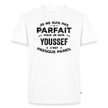 Youssef – A Funny and Proud First Name, Legend - Men's Premium Organic T-Shirt - white - Front - Nico (187cm)