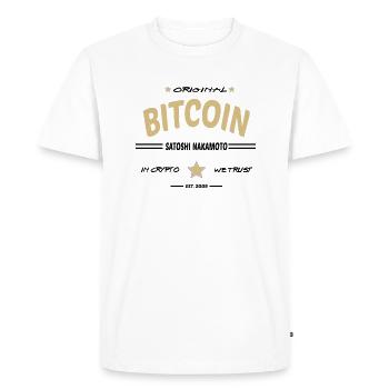 bitcoin original satoshi nakamoto Geschenk - Männer Premium Bio T-Shirt - Weiß - Vorne - Nico (187cm)