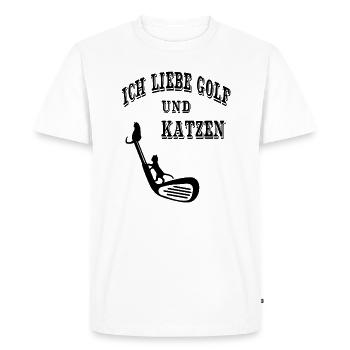 Golf cat cats gift meow - Men's Premium Organic T-Shirt - white - Front - Nico (187cm)