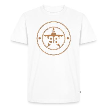 PREMIUM QUALITY SINCE 1981 - BORN IN 1981 - Men's Premium Organic T-Shirt - white - Front - Nico (187cm)