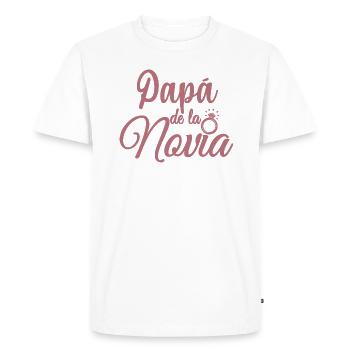 Papa de la Novia Bride's Father Wedding Gift - Men's Premium Organic T-Shirt - white - Front - Nico (187cm)