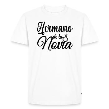 Hermano de la Novia Bride's Brother Wedding Gift - Men's Premium Organic T-Shirt - white - Front - Nico (187cm)
