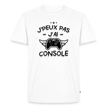 J'Peux Pas ! J'Ai Console - T-shirt Premium bio Homme - blanc - Devant - Nico (187cm)
