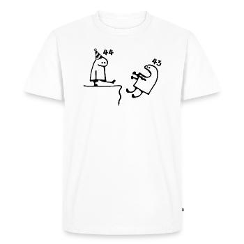 44 years: Farewell age 43 years, Happy 44th birthday - Men's Premium Organic T-Shirt - white - Front - Nico (187cm)