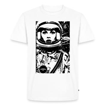 ASTRONAUTE FEMME FEMME POWER STENCIL - T-shirt Premium bio Homme - blanc - Devant - Nico (187cm)