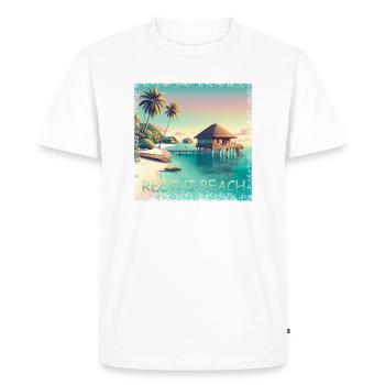 Maldives Reethi Beach – Grunge Holiday Paradise - Men's Premium Organic T-Shirt - white - Front - Nico (187cm)