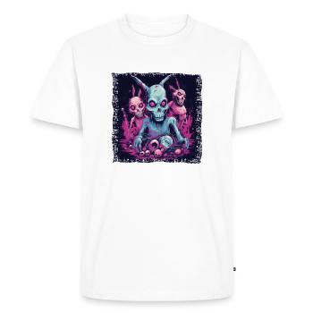 Célébration de Pâques Bunny Zombie - T-shirt Premium bio Homme - blanc - Devant - Nico (187cm)