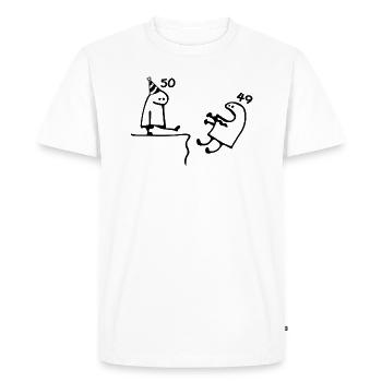 50 years: Farewell age 49 years, Happy 50th birthday - Men's Premium Organic T-Shirt - white - Front - Nico (187cm)