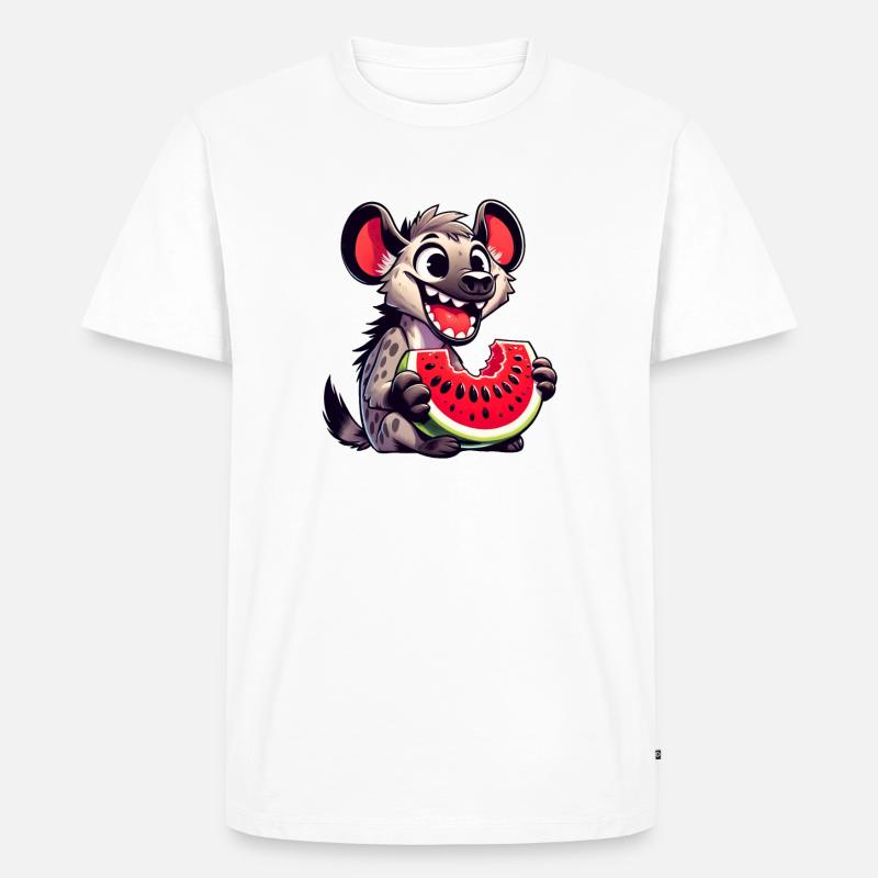 Hyäne mit Wassermelone Sommermotiv - Männer Premium Bio T-Shirt - undefined
