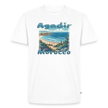 Agadir Morocco Beach Palm Trees Nature Holidays - Men's Premium Organic T-Shirt - white - Front - Nico (187cm)
