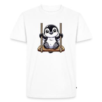 pingouin balançoires aire de jeux amusant animal dessin animé - T-shirt Premium bio Homme - blanc - Devant - Nico (187cm)