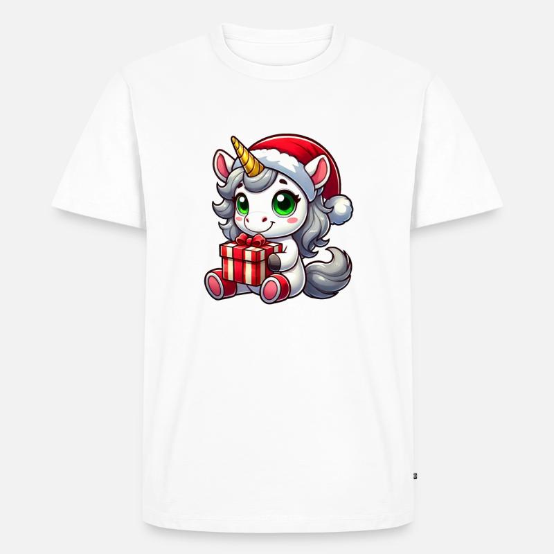 Weihnachtsmann mit Weihnachts-Einhorn - Männer Premium Bio T-Shirt - undefined