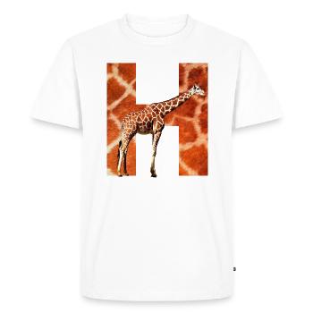 girafe h - T-shirt Premium bio Homme - blanc - Devant - Nico (187cm)