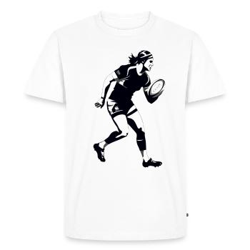 Marc the rugby player - Men's Premium Organic T-Shirt - white - Front - Nico (187cm)