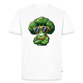 Cool Broccoli Sunglasses Gangster Vegetables - Men's Premium Organic T-Shirt - white - Front - Nico (187cm)
