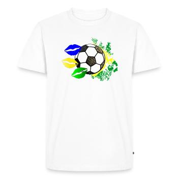 Kiss Football (Brazil) 02 - Men's Premium Organic T-Shirt - white - Front - Nico (187cm)