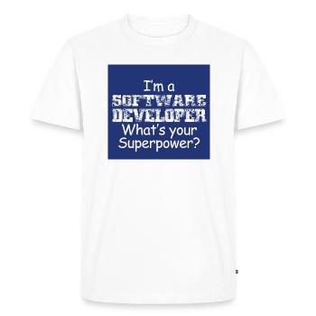 Software Developer - Men's Premium Organic T-Shirt - white - Front - Nico (187cm)