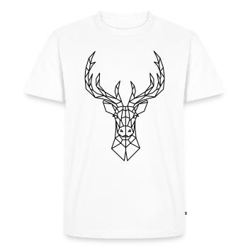 Cerf bois de cerf tête cadeau nature géométrie - T-shirt Premium bio Homme - blanc - Devant - Nico (187cm)