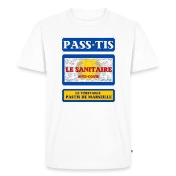 pass sanitaire pass tis pastis de marseille humour - T-shirt Premium bio Homme - blanc - Devant - Nico (187cm)