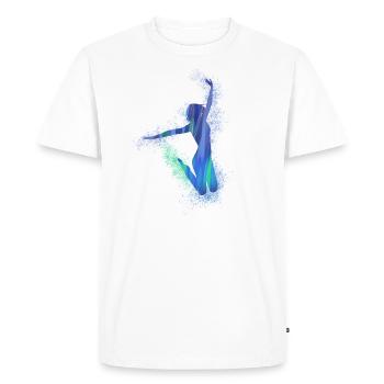 jump,tan,dancer,graffiti,blue,green,joy - Men's Premium Organic T-Shirt - white - Front - Nico (187cm)