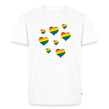 Gay Pride Christopher Street Day CSD Arc-en-ciel - T-shirt Premium bio Homme - blanc - Devant - Nico (187cm)