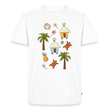 tropics - Men's Premium Organic T-Shirt - white - Front - Nico (187cm)