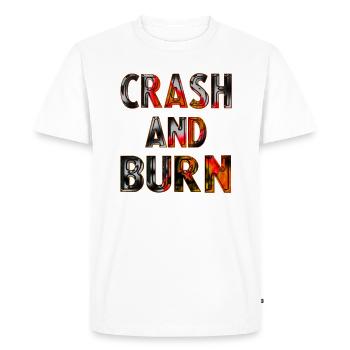 Crash And Burn - Men's Premium Organic T-Shirt - white - Front - Nico (187cm)