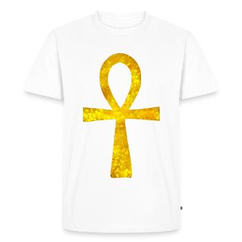 Symboles: Anch incandescent (Egypte ancienne) - T-shirt Premium bio Homme - blanc - Devant - Nico (187cm)